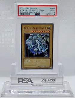 2002 YUGIOH JMP-001 BLUE EYES WHITE DRAGON ULTRA RARE HOLO PSA 9 MINT #65570254 - Image 3