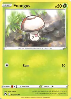 Foongus 011/195 SWSH12 Silver Tempest Pokemon 007583 - Image 1