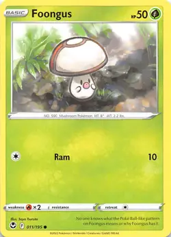 Foongus 011/195 SWSH12 Silver Tempest Pokemon 007594 - Image 1