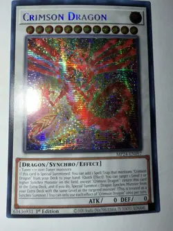 Yu-Gi-Oh Crimson Dragon MP24-EN097 Prismatic Secret Rare Card - Image 1