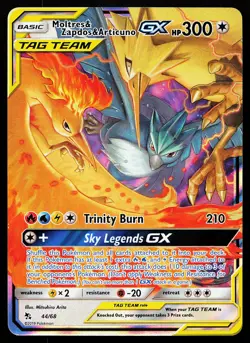 Moltres & Zapdos & Articuno GX 44/68 Holo Hidden Fates Pokemon Card - Image 1