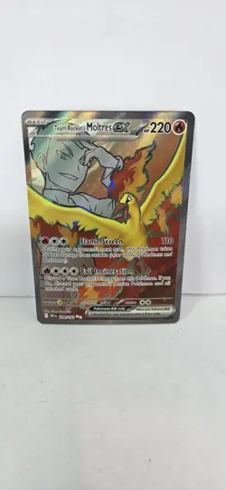 Pokemon Card Destined Rivals Team Rocket’s Moltres 208/182 SR NM 2025 - Image 1