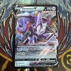 Pokemon TCG Genesect v Fusion Strike Holo Card 185/264 SWSH08 - Image 1