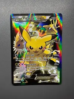 2016 Pikachu EX XY124 RARE Holo Black Star Promo Pokemon Card Adult Owned - MP - Image 1