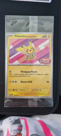 Pikachu Berkemeja Batik 190/SV-P Indonesian Promo - Sealed - Pokemon Card - Image 1