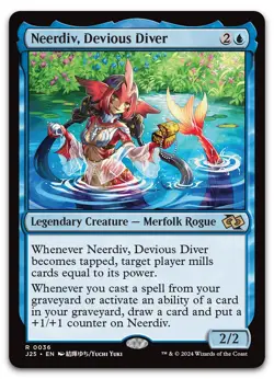 Neerdiv, Devious Diver (Anime) #36 (NM) Foundations Jumpstart J25 Magic MTG - Image 1