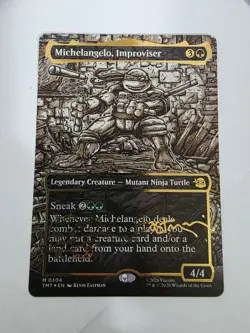 Michelangelo, Improviser (Borderless) (Gold-Stamped Signature) Teenage Mutant... - Image 1