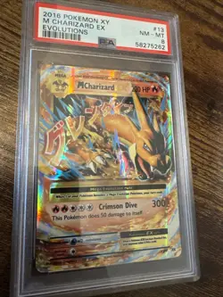 2016 Pokemon XY M Charizard EX Evolutions 13/108 PSA 8 - Image 1