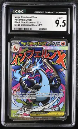 2025 Pokemon Black Star Promo Mega Charizard X ex #023 CGC 9.5 Mint - Image 1