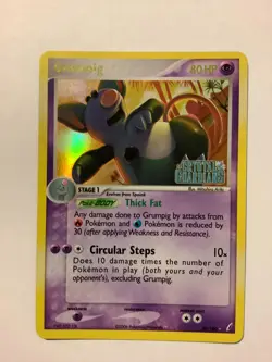2006 Pokemon ex Crystal Guardians 20/100 Grumpig Reverse Holo/Stamped LP - Image 2