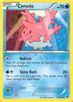 Corsola 36/146 XY Base Set Pokemon 007568 - Image 1
