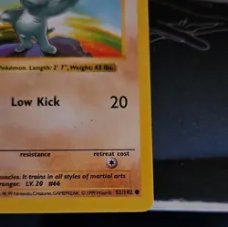 Vintage 1st Edition Shadowless Machop 052/102 Pokemon Rare Vintage - Image 5