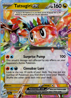 TATSUGIRI EX 142/191 DOUBLE RARE SURGING SPARKS POKEMON NM - Image 1