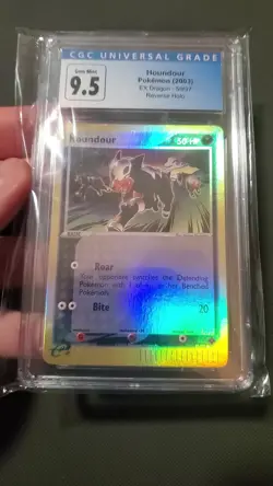 POKEMON EX DRAGON #59/97 HOUNDOUR REVERSE HOLO CGC GEM MINT 10 (Old Label 9.5) - Image 2
