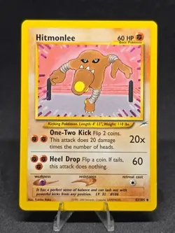 Pokemon Hitmonlee 42/105 Neo Destiny Vintage WOTC Uncommon NM - Image 1
