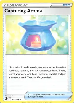 Capturing Aroma 153/195 SWSH12 Silver Tempest Pokemon 007528 - Image 1