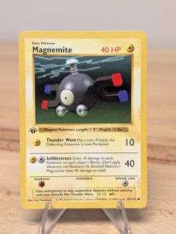 1999 Magnemite Shadowless First Ed. Stamped Common Base Set LP/NM Vtg Wotc - Image 1