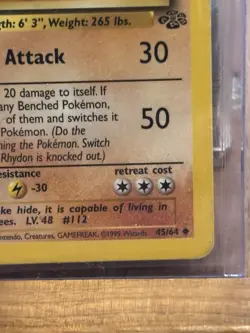 Pokemon Rhydon 45/64 Jungle 1st Edition Regular 1999 - Image 4