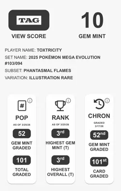 Pokemon Toxtricity 103/094 Me02 Phantasmal Flames Illustration TAG 10 - RANK #3 - Image 3