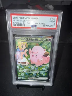 Pokemon TCG Lillie's Clefairy ex 184/159 Journey Special Illustration PSA 9 - Image 1