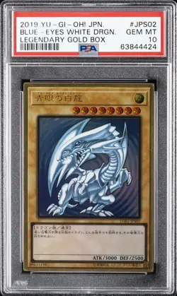 2019 YU-GI-OH! JPN LEGEND GOLD BOX #JPS02 BLUE-EYES WHITE DRAGON PSA 10 - Image 1