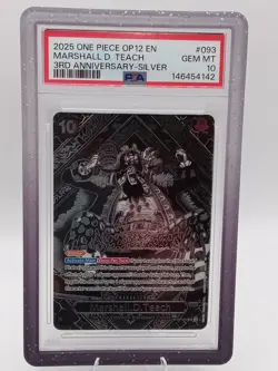 2025 ONE PIECE OP12-LEGACY OF THE MASTER 3RD ANV-SILVER MARSHALL D. TEACH PSA 10 - Image 2