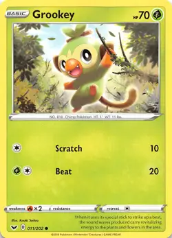 Grookey (011) 011/202 SWSH01 Sword & Shield Base Set Pokemon 007485 - Image 1