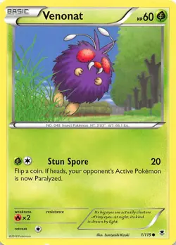 Venonat 1/119 XY - Phantom Forces Pokemon 007491 - Image 1