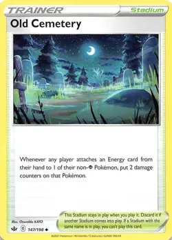 Old Cemetery 147/198 SWSH06 Chilling Reign Pokemon 007501 - Image 1