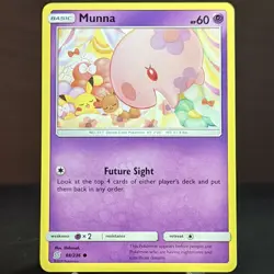 Munna 88/236 Unified Minds Pokemon Card bedtime easter sleeping cute pastel pink - Image 1