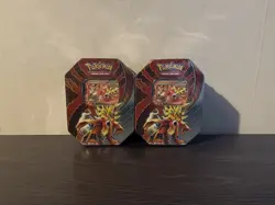 2x Pokemon TCG Paradox Destinies Gouging Fire EX Tin BRAND NEW SEALED ✅ - Image 3