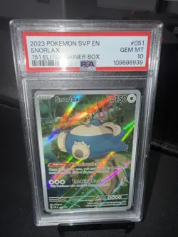 Pokemon Snorlax 151 ETB Illustration Rare Promo SVP en 051 PSA 10 Gem Mint - Image 1