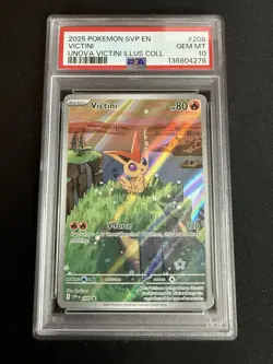 2025 Pokemon SV Promos Victini 208 PSA 10 Gem Mint Unova Illustration Collection - Image 1