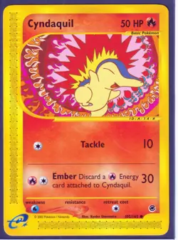 VINTAGE 2002 POKEMON CYNDAQUIL 105/165 EXPEDITION (e-Reader) REGULAR NM/LP - Image 1