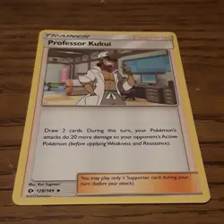 Pokemon TCG Sun and Moon Trainer Professor Kukui Supporter Uncommon 128/149 - Image 1