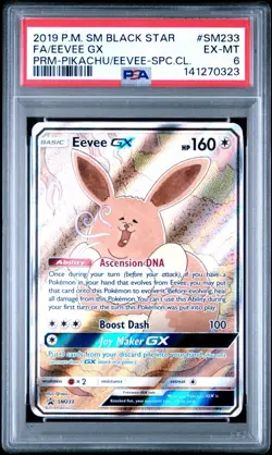 2019 Pokemon SM Black Star Promo Eevee GX #SM233 PSA 6 - Image 1