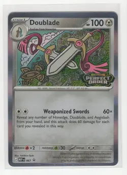 Pokemon Staff Perfect Order Black Star Promo MEP 067 Doublade - Image 1