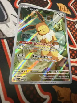 Pokemon TCG Eevee SVP Promo Scarlet & Violet 173 Sleepy Eevee Black Star NM/LP - Image 3