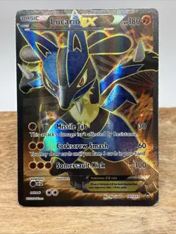 Pokemon TCG Lucario EX Holo Full Art Ultra Rare Card Furious Fists 107/111 - Image 1