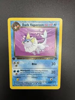Pokemon Dark Vaporeon TCG 1st Edition Uncommon Card 45/82 - MP Condition - Image 3