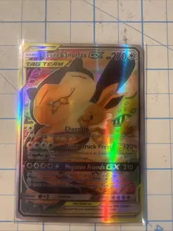 Custom Eevee & Snorlax Gx Fun Fan Art Pokemon Card ( Custom Made ) - Image 1