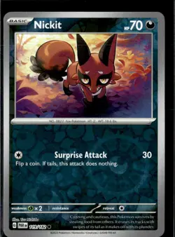 Pokemon Nickit 119/182 Paradox Rift Reverse Holo Common 4 Card Lot - Image 1