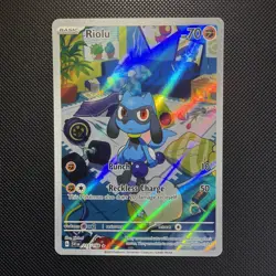 Riolu 215/198 Scarlet & Violet Illustration Full Art Holo Pokemon Card NM - Image 1