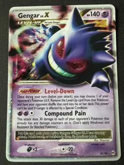 Pokemon Gengar TCG LV.X Platinum Arceus Holo Ultra Rare Card 97/99 - Image 1