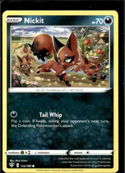 Pokemon Darkness Ablaze 112/189 Nickit Common Non Holo 5 card lot - Image 1