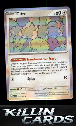 Ditto 132/165 Pokemon Rare SV: Scarlet & Violet 151 Card NM - Image 1