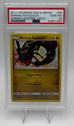 Pokemon Shining Rayquaza SM Shining Legends Holo #56 PSA 10 - Image 1