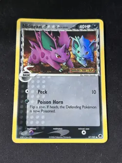 Pokemon Card - Nidoran M Dragon Frontiers 57/101 Reverse Holo Stamped Lp - Image 1