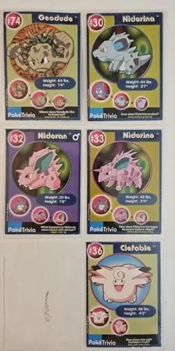 Lot of 36 Vintage 1998 & 1999 Burger King Pokemon Cards Promo Poketrivia - Image 2