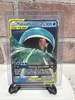 Pokemon TCG Magikarp & Wailord GX Tag Team Black Star Promo Card SM166 - Image 1